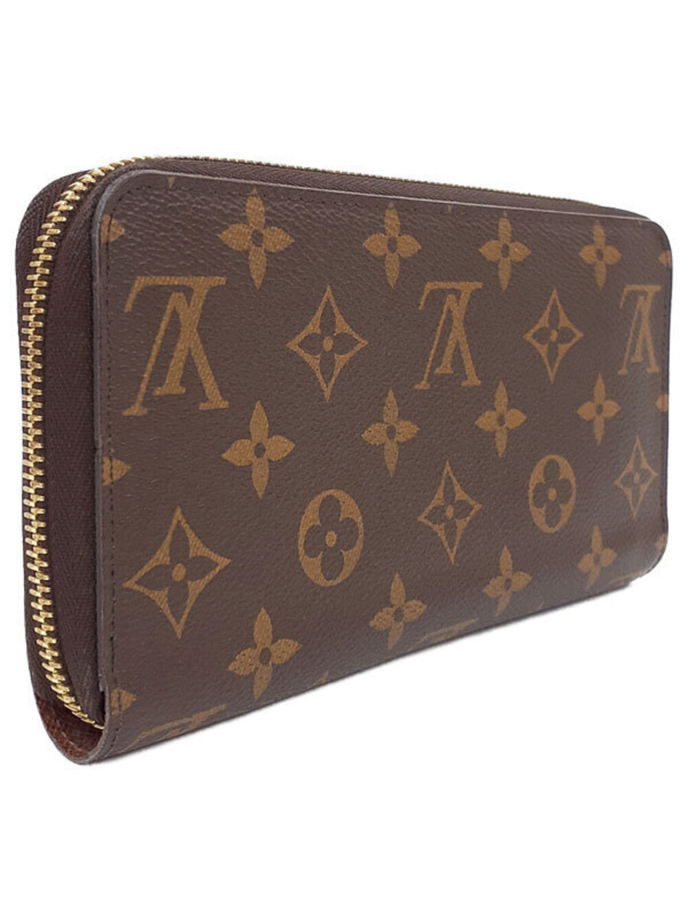 Louis Vuitton Long Monogram Wallet Round Zipper Zippy Brown